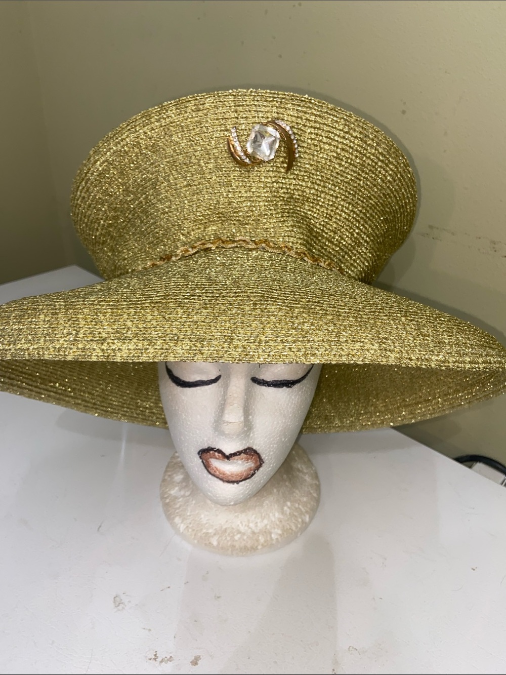 Big Beautiful Gold Dress Hat / Church Hat